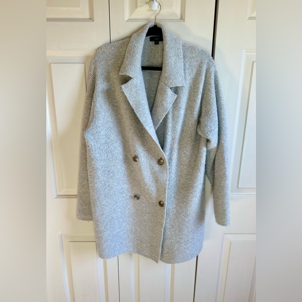 J Crew Boucle Wool Blend Double Breasted Sweater Blazer - XL